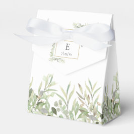 Caja Para Regalos Boda Monograma de Foliage de la vegetación moderna