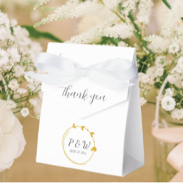 Caja Para Regalos Boda Monograma de Guirnalda de Corazón Sencillo Am