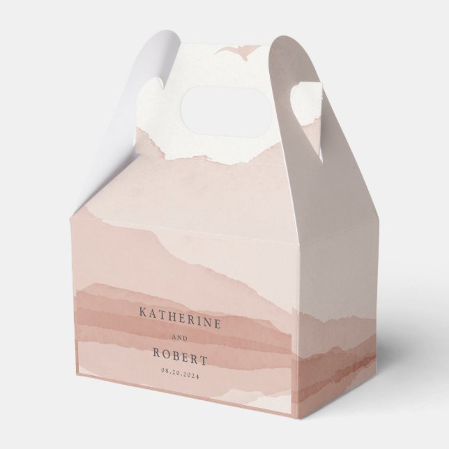 Caja Para Regalos Boda Monograma de Rubor Mountain Range (Front Side)