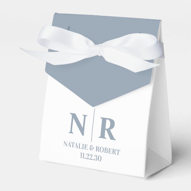 Caja Para Regalos Boda Monograma Novia Y Groom Iniciales Elegantes (Front Side)