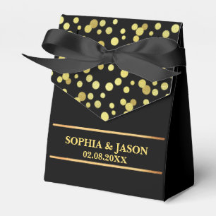 Caja Para Regalos Boda Monograma Purpurina Cute Oro