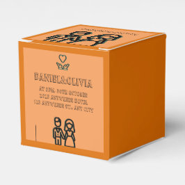 Caja Para Regalos Boda Naranja profundo