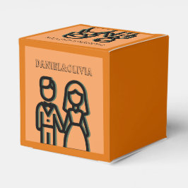 Caja Para Regalos Boda Naranja profundo
