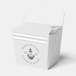 Caja Para Regalos Boda Náutico Anclaje floral Gris plateado