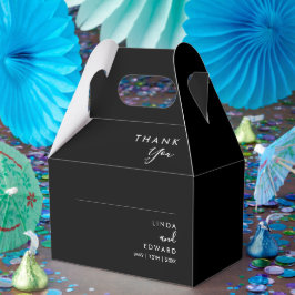 Caja Para Regalos Boda Negra Tradicional Minimalista Moderna