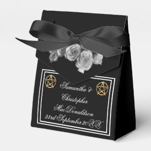 Caja Para Regalos Boda negro del pentáculo de Wiccan