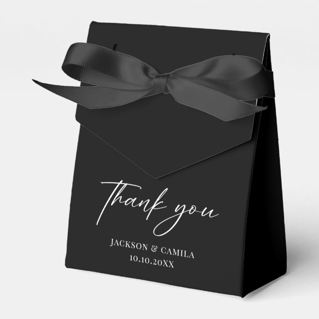 Caja Para Regalos Boda negro elegante (Front Side)