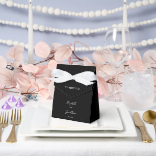 Caja Para Regalos Boda negro guión moderno de Moda Minimalista simpl