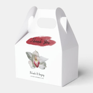 Caja Para Regalos Boda Orquídea Blanca de Borgoña