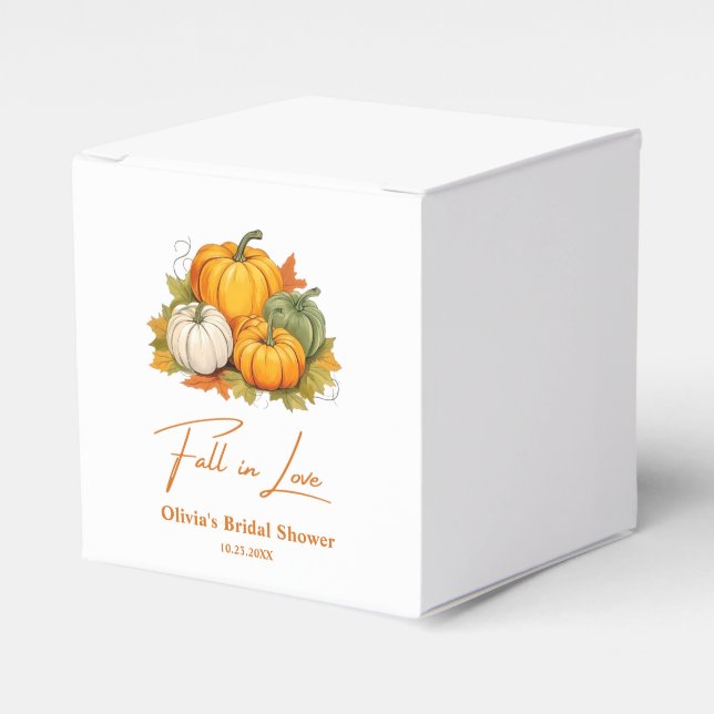 Caja Para Regalos Boda Otoño Rústico Calabaza Duchas Nupciales (Costado Anverso)