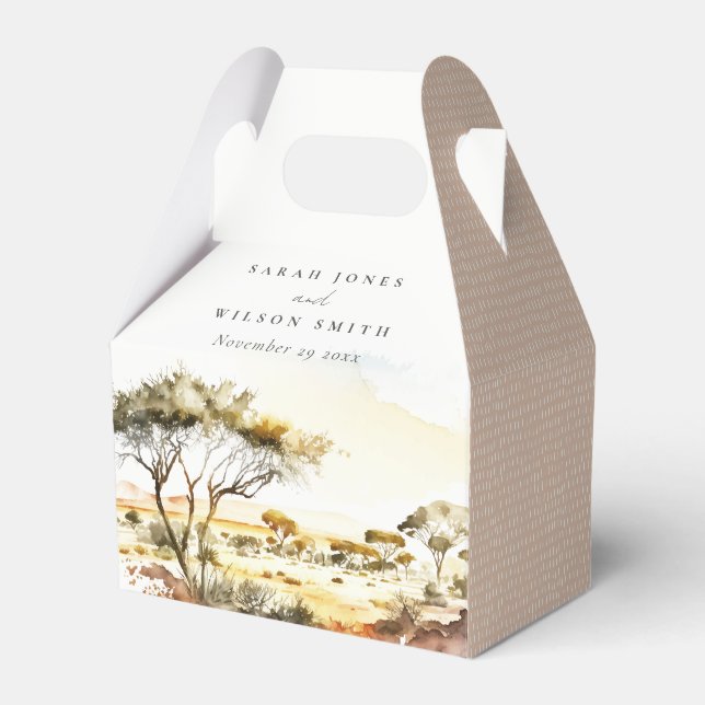 Caja Para Regalos Boda paisajista africano de acuarela de tierra apa (Front Side)