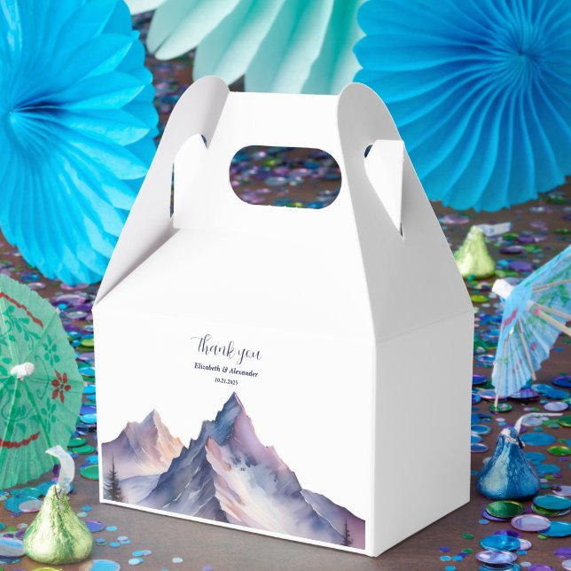 Caja Para Regalos Boda paisajístico de montañas cubiertas de nieve (Fiesta)