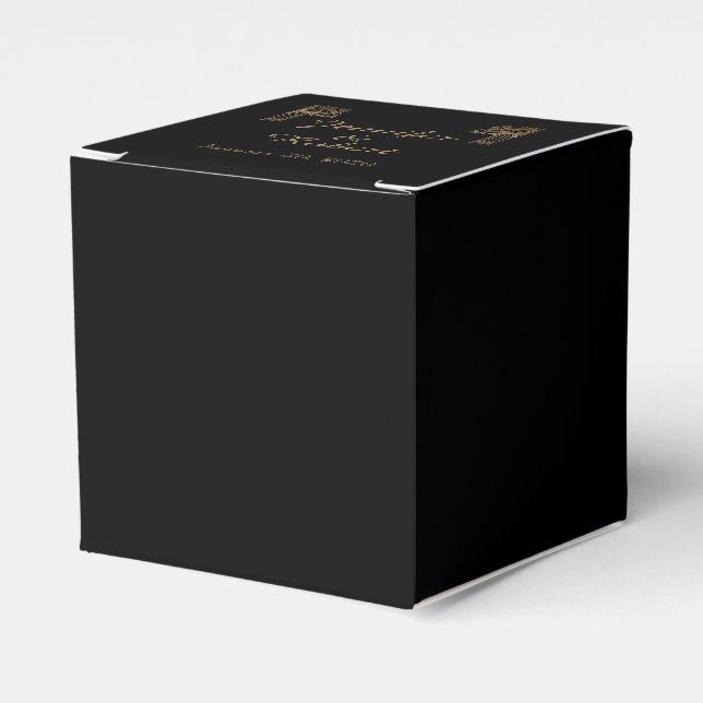 Caja Para Regalos Boda Peacock de Black Gold Art Deco (Costado Anverso)