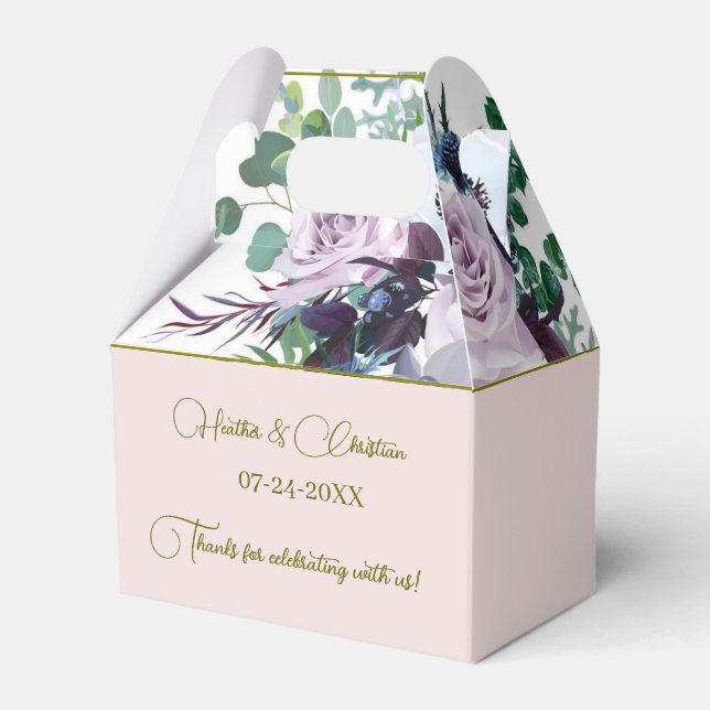 Caja Para Regalos Boda Personalice Dusty Violet Lavender Mauve (Front Side)