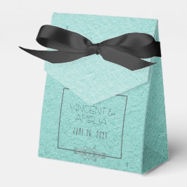 Caja Para Regalos Boda personalizada azul Art Deco minimalista