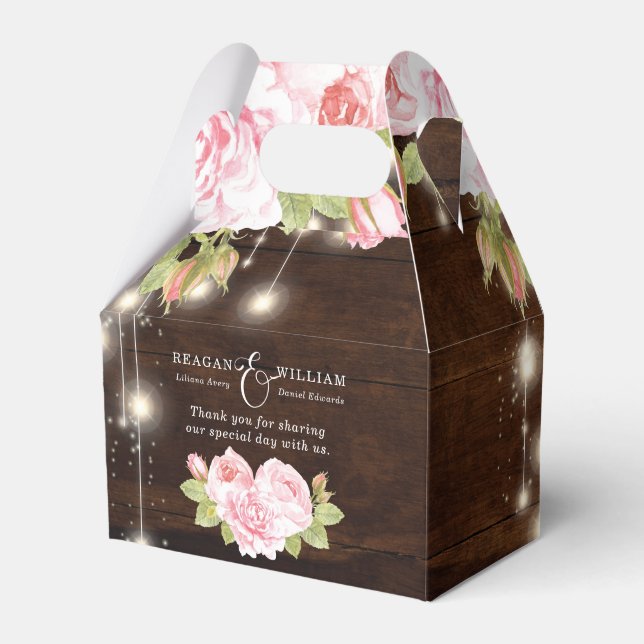 Caja Para Regalos Boda personalizada floral rústica (Front Side)