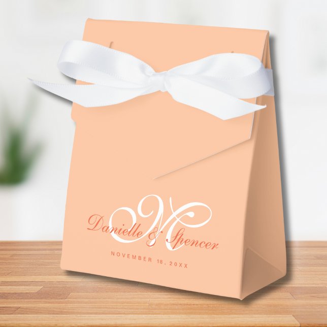 Caja Para Regalos Boda personalizada monogramada de Peach Fuzz (Subido por el creador)