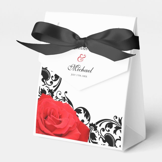 Caja Para Regalos Boda personalizado de Flouried Black Flourialized  (Front Side)