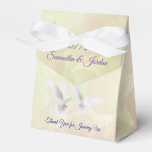 Caja Para Regalos Boda personalizado de palomas blancas románticas