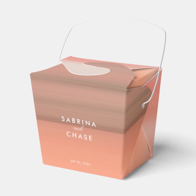 Caja Para Regalos Boda personalizado de Rubor rosa (Front Side)