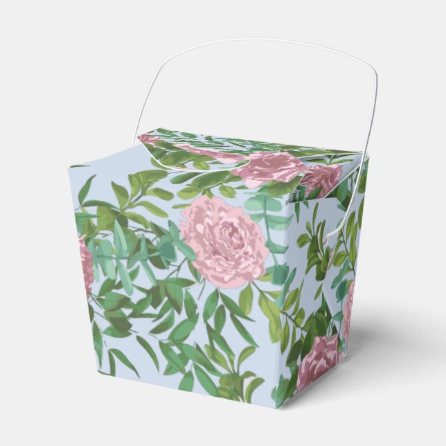 Caja Para Regalos Boda Primavera Jardín de Rosas Rosadas (Front Side)