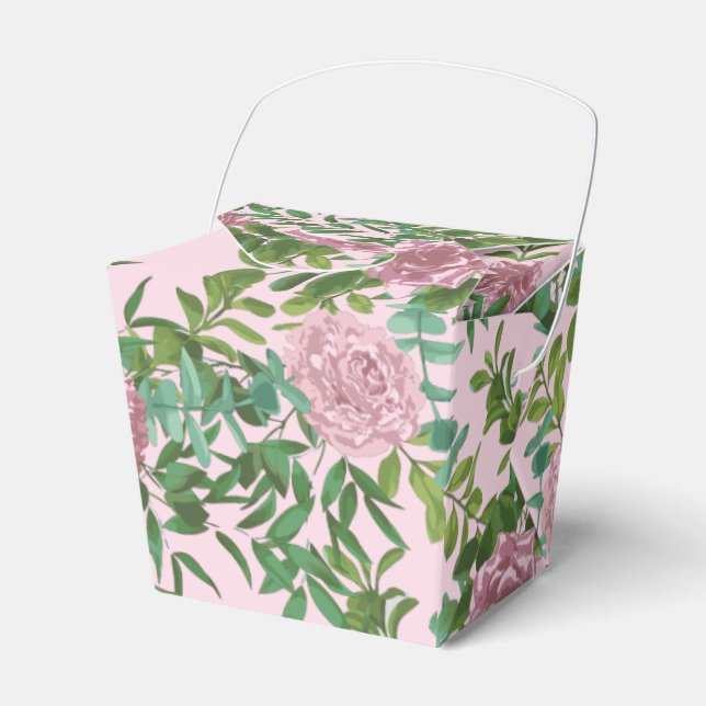 Caja Para Regalos Boda Primavera Jardín de Rosas Rosadas (Front Side)