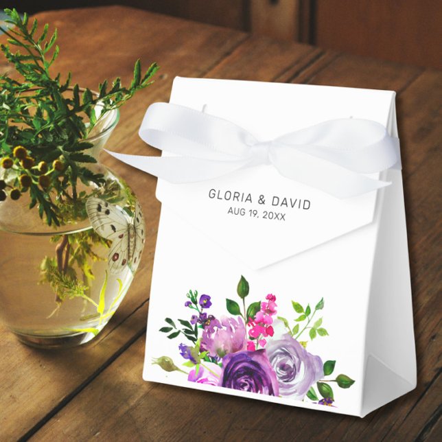 Caja Para Regalos Boda Purple Floral Elegante (Subido por el creador)