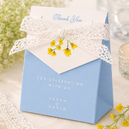 Caja Para Regalos Boda ranúnculo azul y amarillo