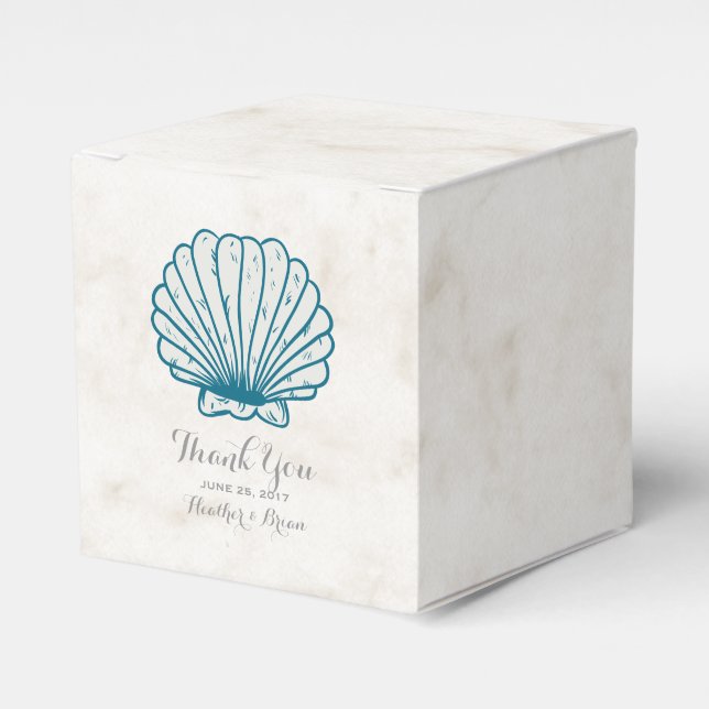 Caja Para Regalos Boda Real Rustic Seashell (Costado Anverso)