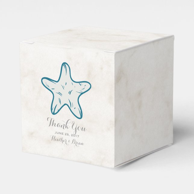 Caja Para Regalos Boda Real Rustic Starfish (Costado Anverso)