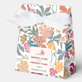 Caja Para Regalos Boda Retro de Época Media Floral Boho Chic
