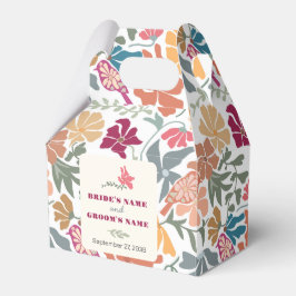 Caja Para Regalos Boda Retro de Época Media Floral Boho Chic