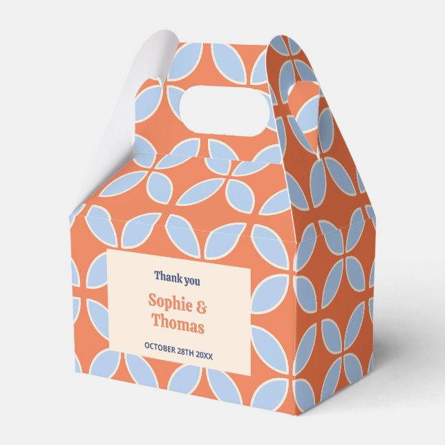 Caja Para Regalos Boda retro de mediados del siglo (Front Side)