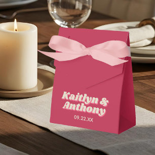 Caja Para Regalos boda Retro Groovy Viva Magenta de los años 70