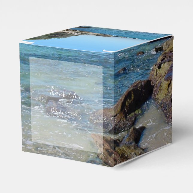 Caja Para Regalos Boda Rocky Beach (Costado Anverso)