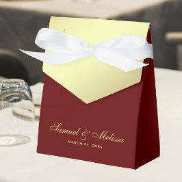 Caja Para Regalos Boda Roja de Hoja de Oro Falsa