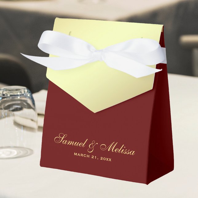 Caja Para Regalos Boda Roja de Hoja de Oro Falsa (Subido por el creador)