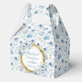 Caja Para Regalos Boda romántico Boho Pastel Blue Gold Gracias