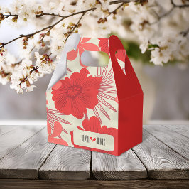 Caja Para Regalos Boda Romántico de Floral Roja