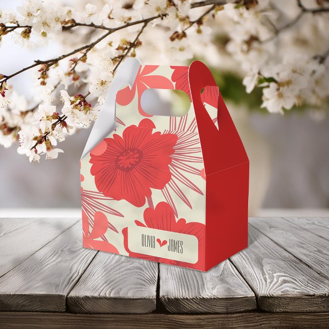 Caja Para Regalos Boda Romántico de Floral Roja (Subido por el creador)