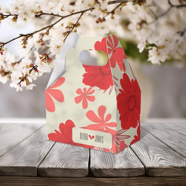 Caja Para Regalos Boda Romántico de Floral Roja (Subido por el creador)
