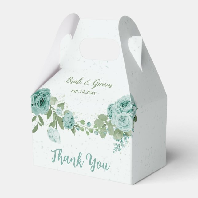 Caja Para Regalos boda romántico de flores azules (Front Side)