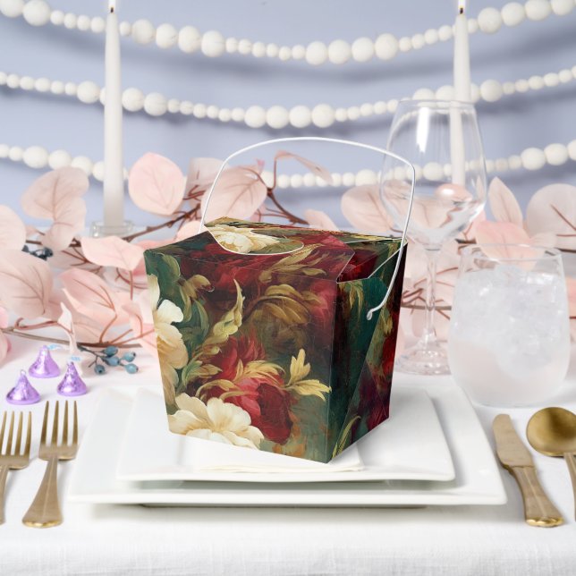 Caja Para Regalos Boda Romántico de Flores Blancas Rojas Bridal Show (Boda)