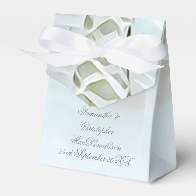 Caja Para Regalos Boda romántico vestido de lino blanco (Front Side)