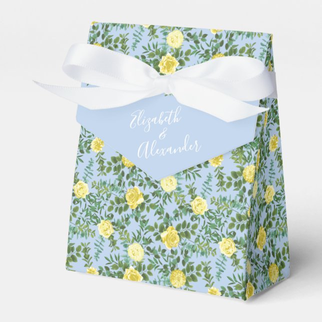 Caja Para Regalos Boda rosa amarillo azul vintage (Front Side)