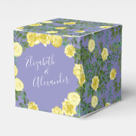 Caja Para Regalos Boda rosa amarillo y perlilla púrpura
