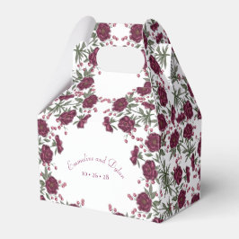Caja Para Regalos Boda Rosa Granate