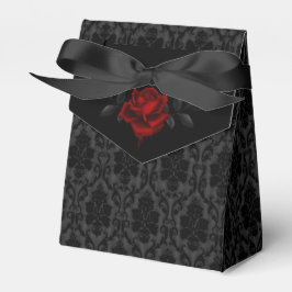 Caja Para Regalos Boda Rosa Negra Damasco Gótico