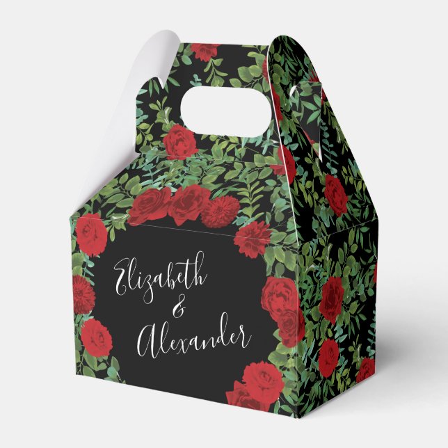 Caja Para Regalos Boda Rosa Roja (Front Side)