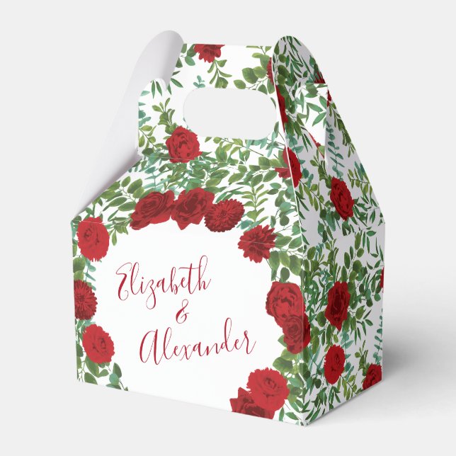 Caja Para Regalos Boda Rosa Roja (Front Side)